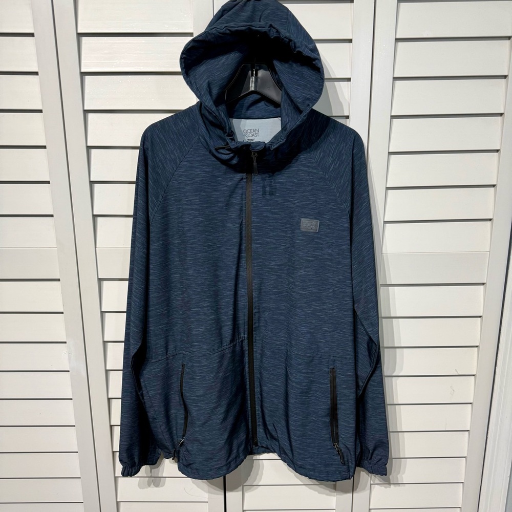 Ocean‎ + Coast Lightweight Hooded Jacket Men’s Large Blue Stretch